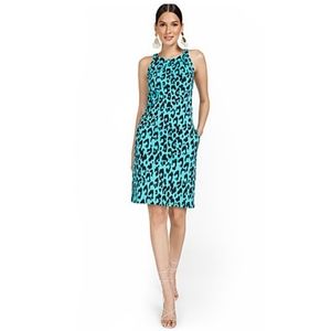 NY&C Leopard Print Halter Shift Dress